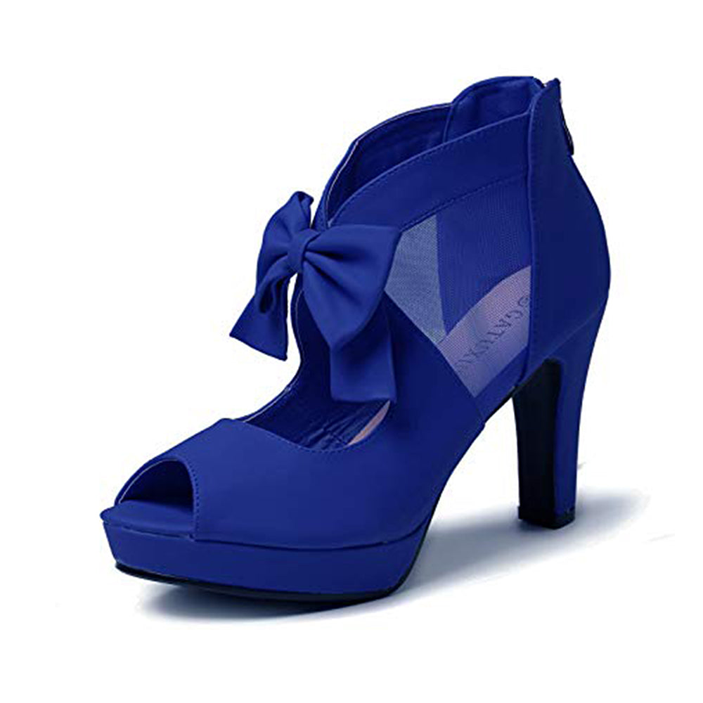 Open Toe Platform High Heel Shoes Bows Strappy Sandals