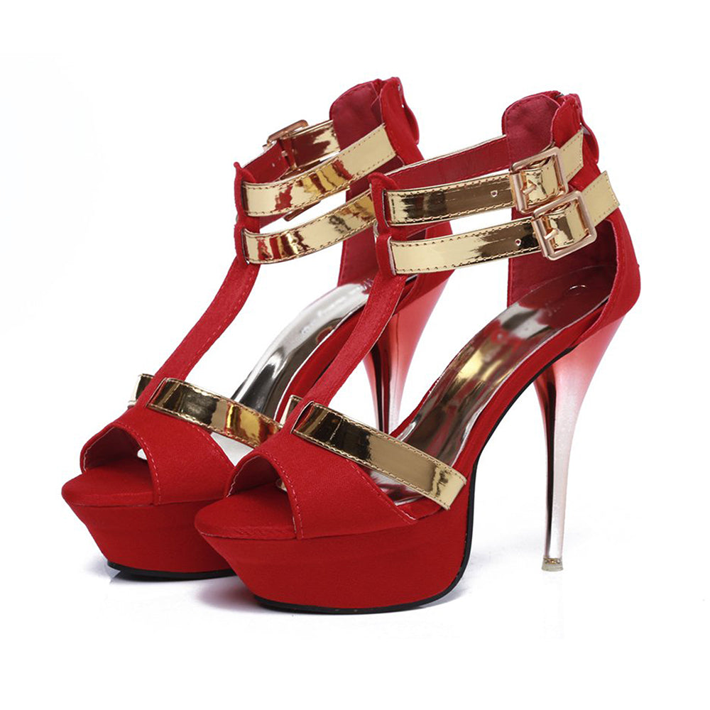 Open Toe Platform Strappy High Heel Shoes