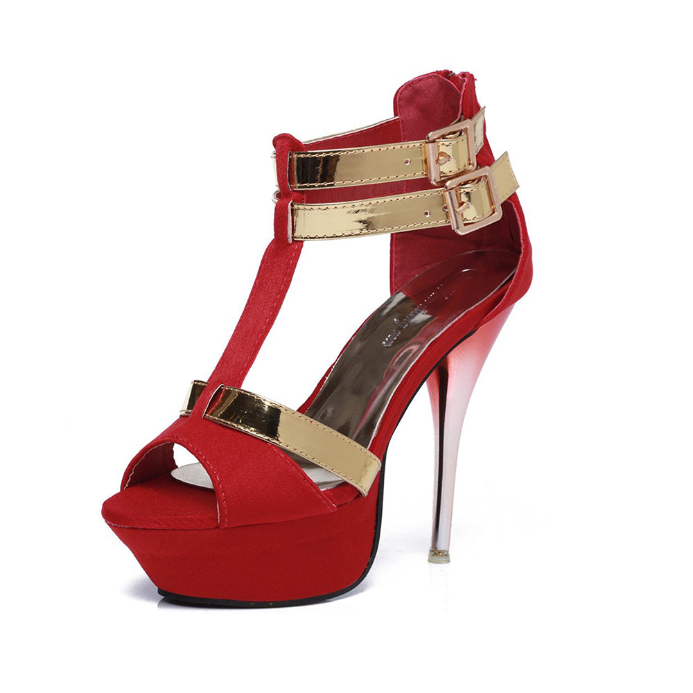 Open Toe Platform Strappy High Heel Shoes