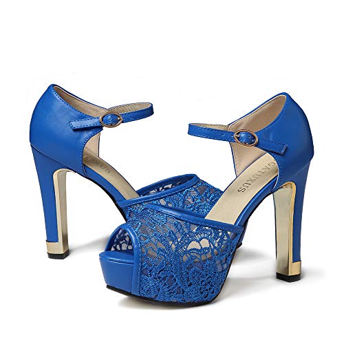 Lace Open Toe Women Platform High Heel Shoes