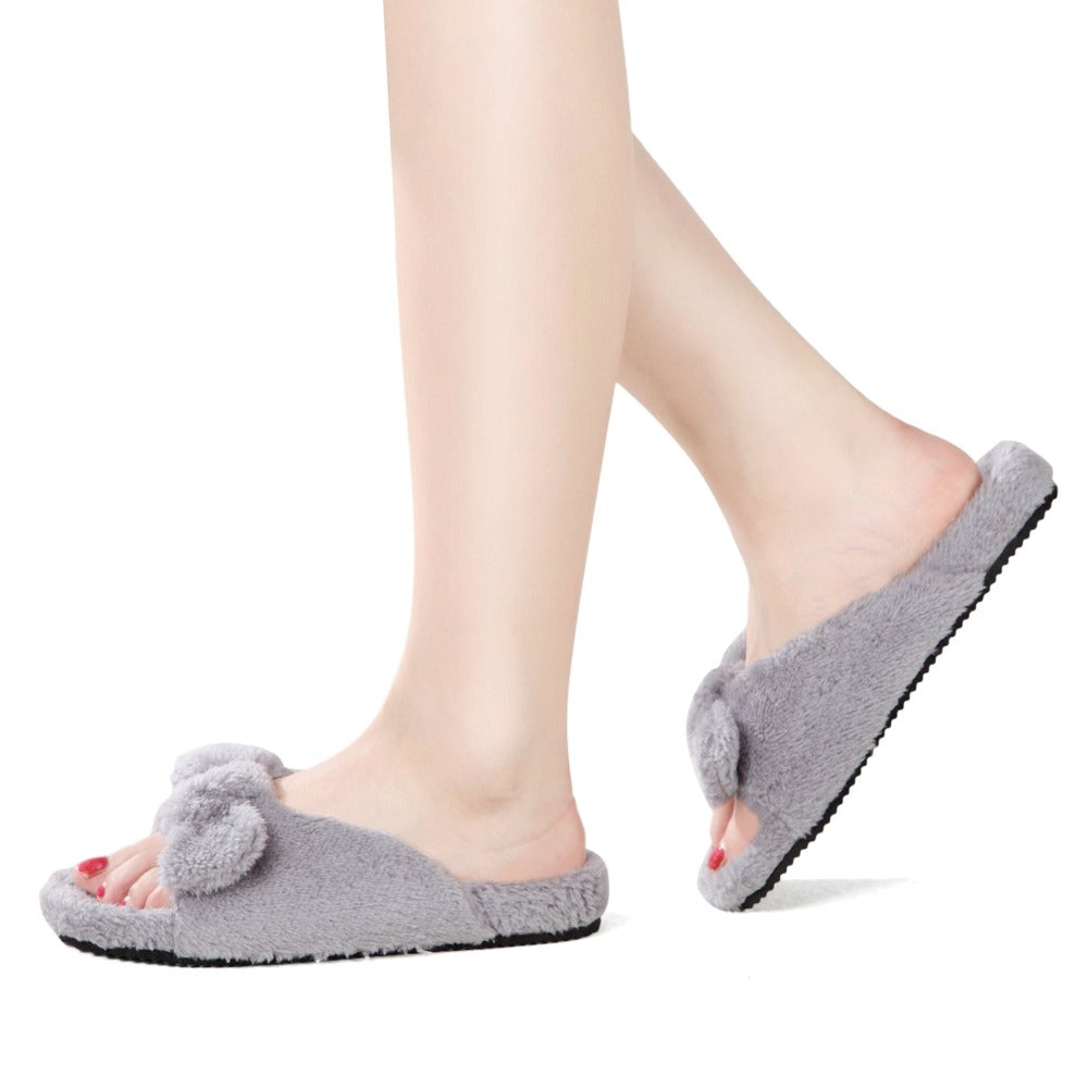 Open Toe Slipper With Anti-Skid - Soft Plush