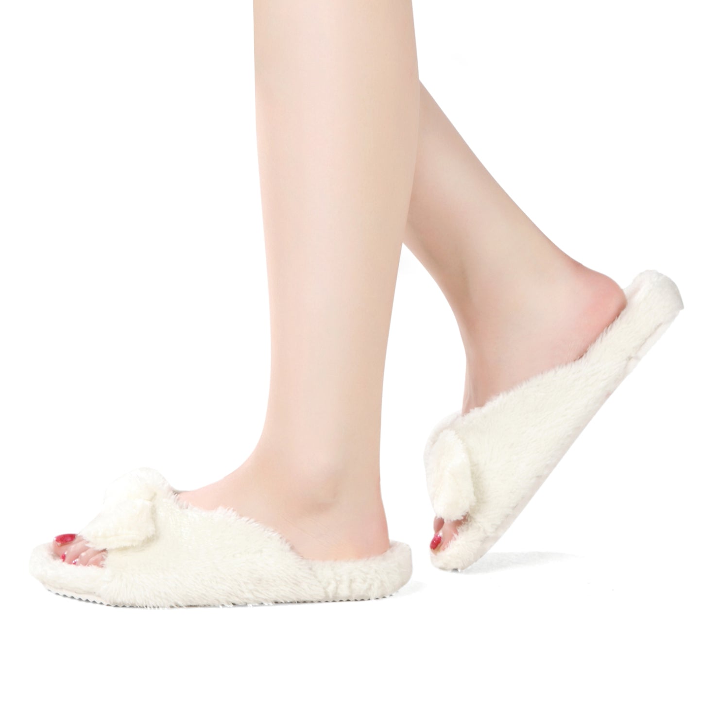 Open Toe Slipper With Anti-Skid - Soft Plush