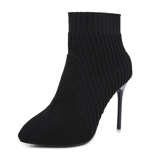 Stretch Knitted Sock Ankle Boots