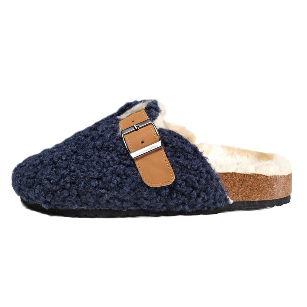 Women's Plush Warm House Slippers Memory Foam Cork Clogs