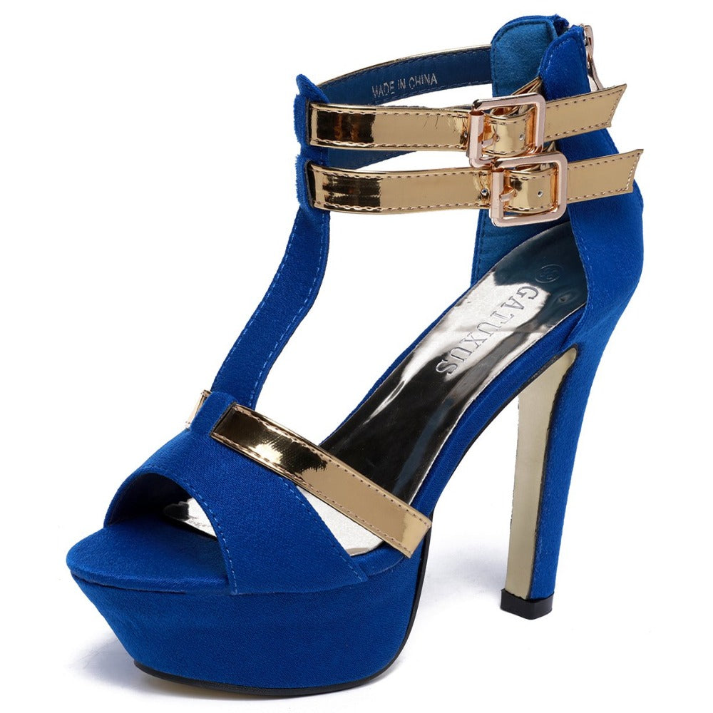 Open Toe Platform Strappy High Heel Shoes