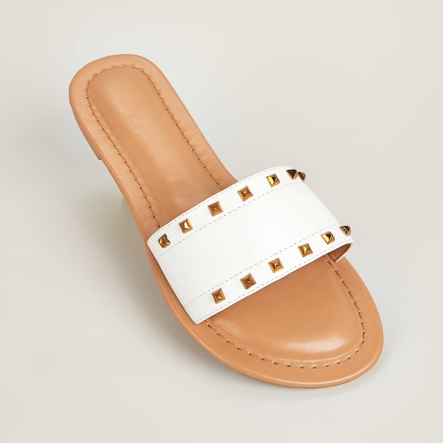 Flat Slide Sandals for Women Dressy Summer Studded Slip On Sandals