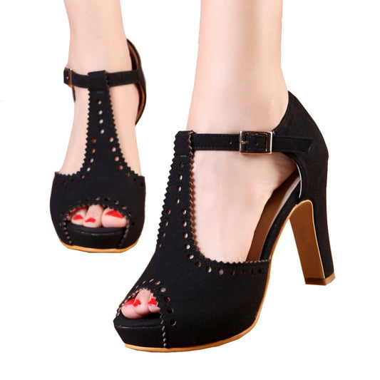 Strap Block Heel Sandals -Retro Style  | Getmorebeauty