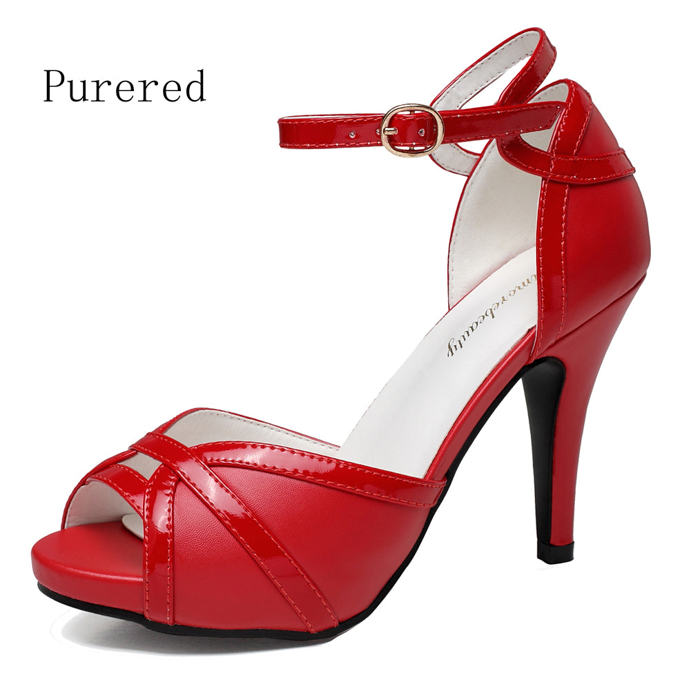 Open Toe Buckle High Heel Sandals