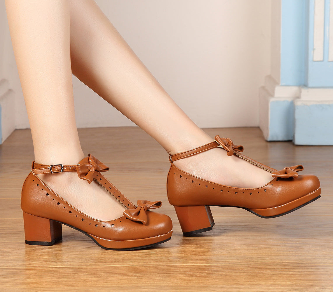 Lolita T-Straps Bows Shoes