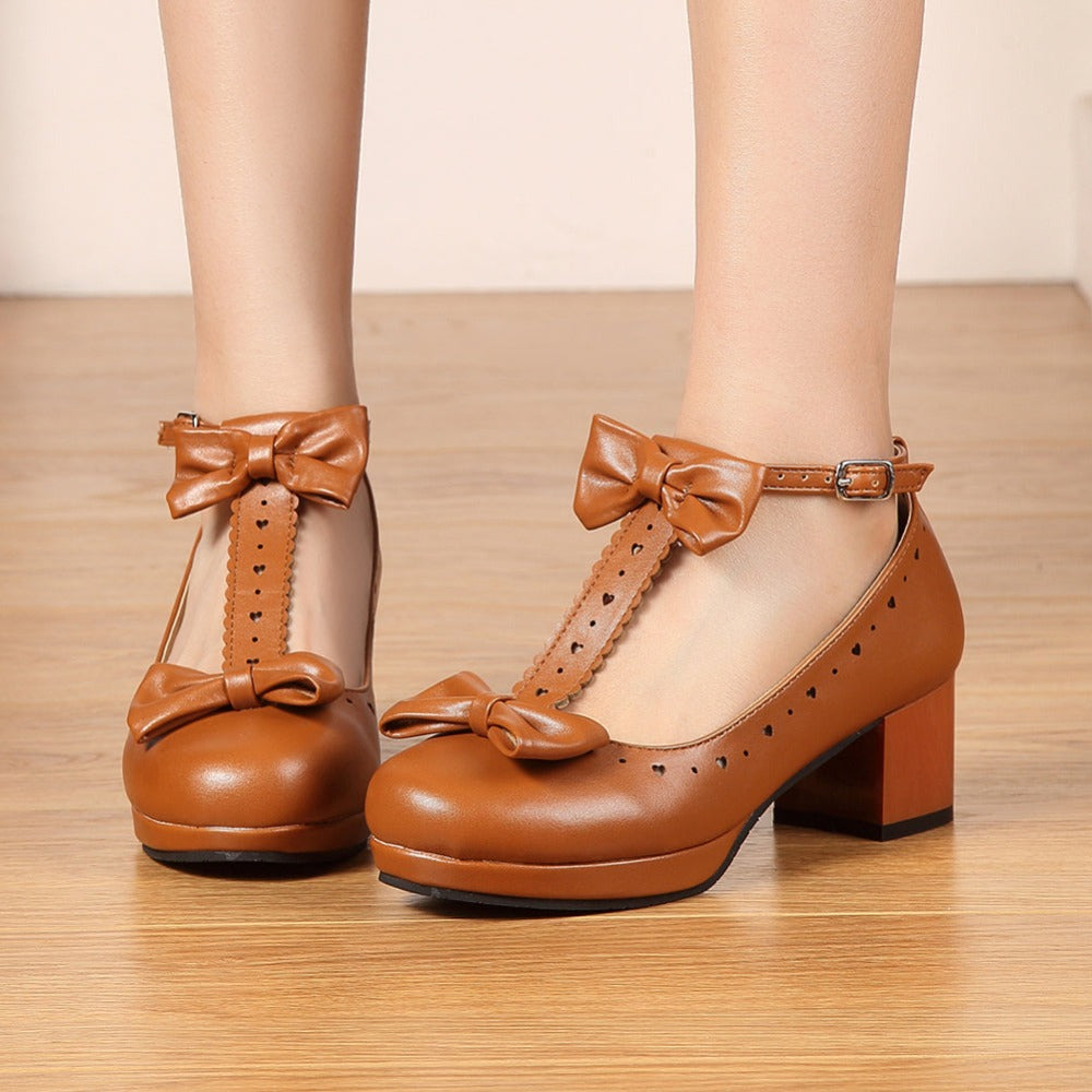 Lolita T-Straps Bows Shoes