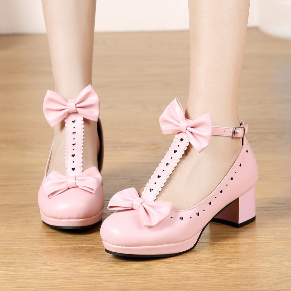 Lolita T-Straps Bows Shoes