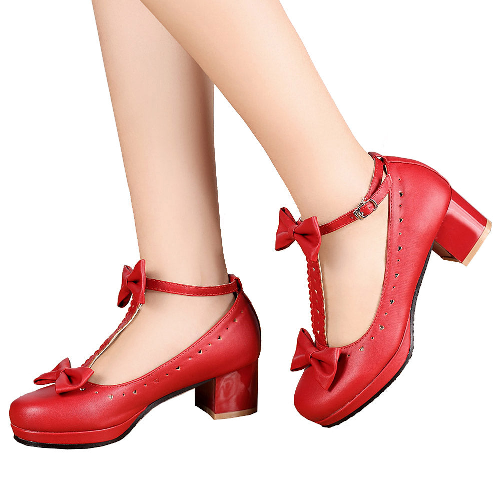 Lolita T-Straps Bows Shoes