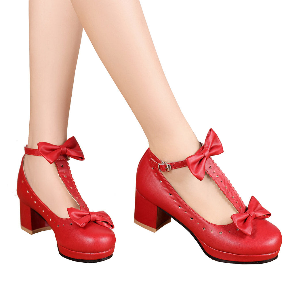 Lolita T-Straps Bows Shoes