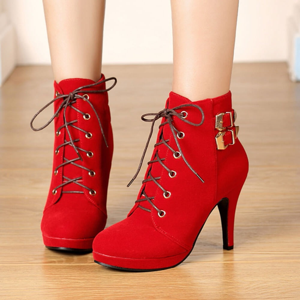 Lace Up Ankle Boots - Xmas Style