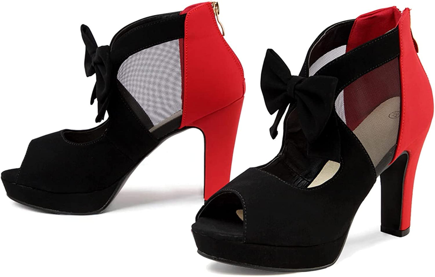 Open Toe Platform High Heel Shoes Bows Strappy Sandals