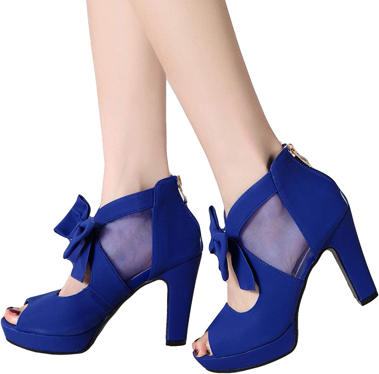 Open Toe Platform High Heel Shoes Bows Strappy Sandals