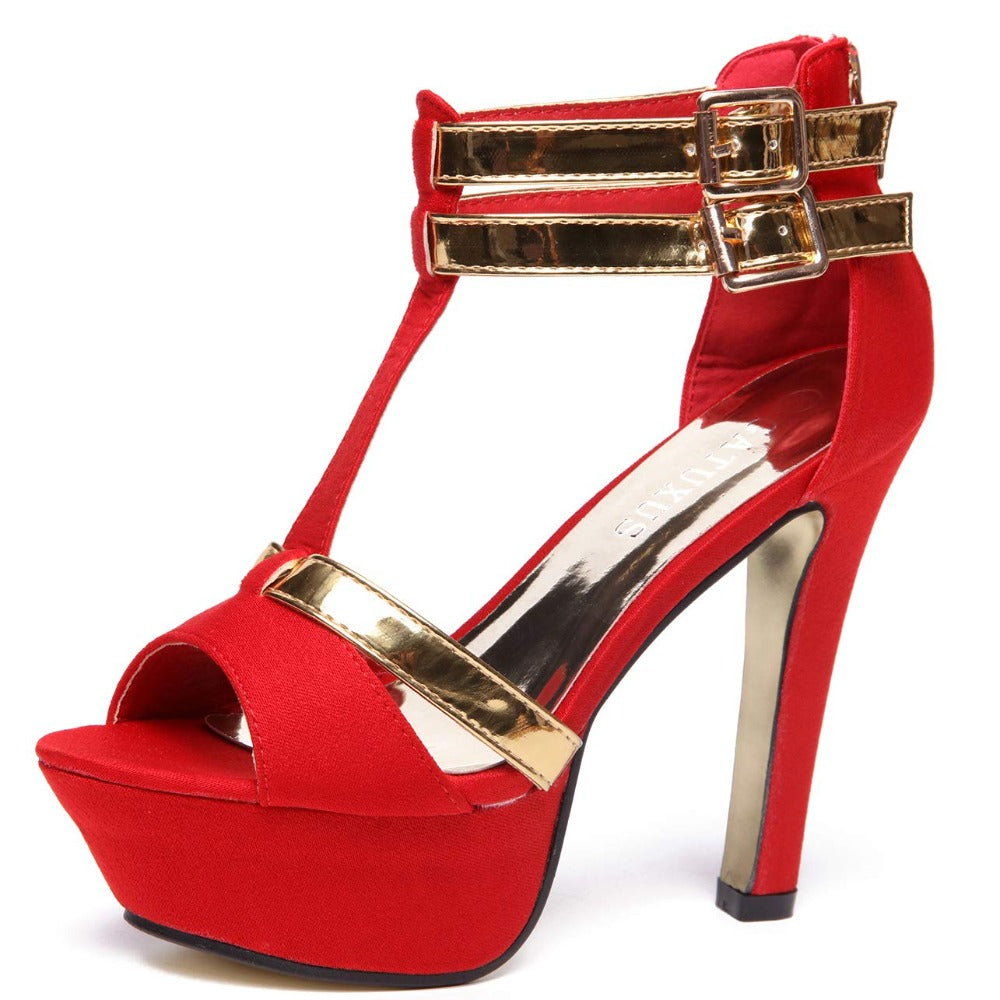 Open Toe Platform Strappy High Heel Shoes