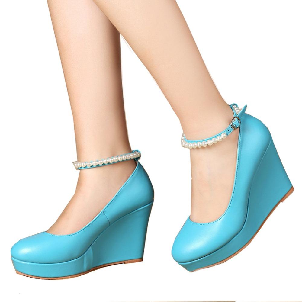 Women's Wedge Pearl Dress High Heels