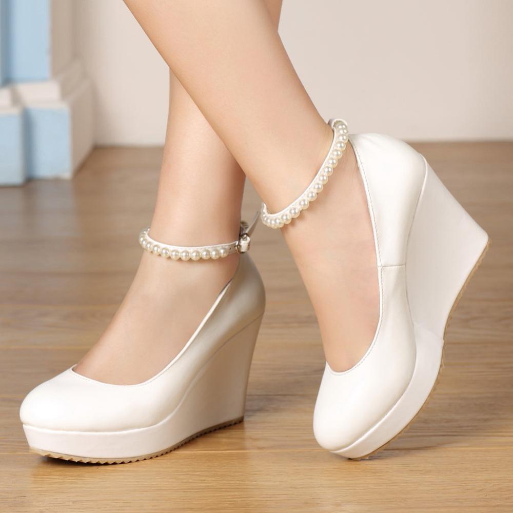 Women's Wedge Pearl Dress High Heels