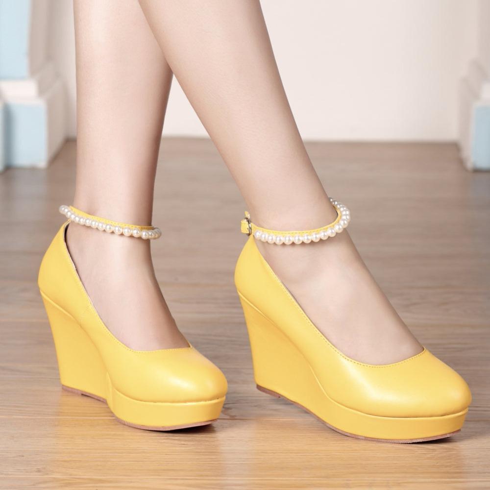 Women's Wedge Pearl Dress High Heels